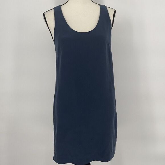 J Crew Twist Back Dress in Night Shadow Blue Size 2  Mini - Picture 2 of 8